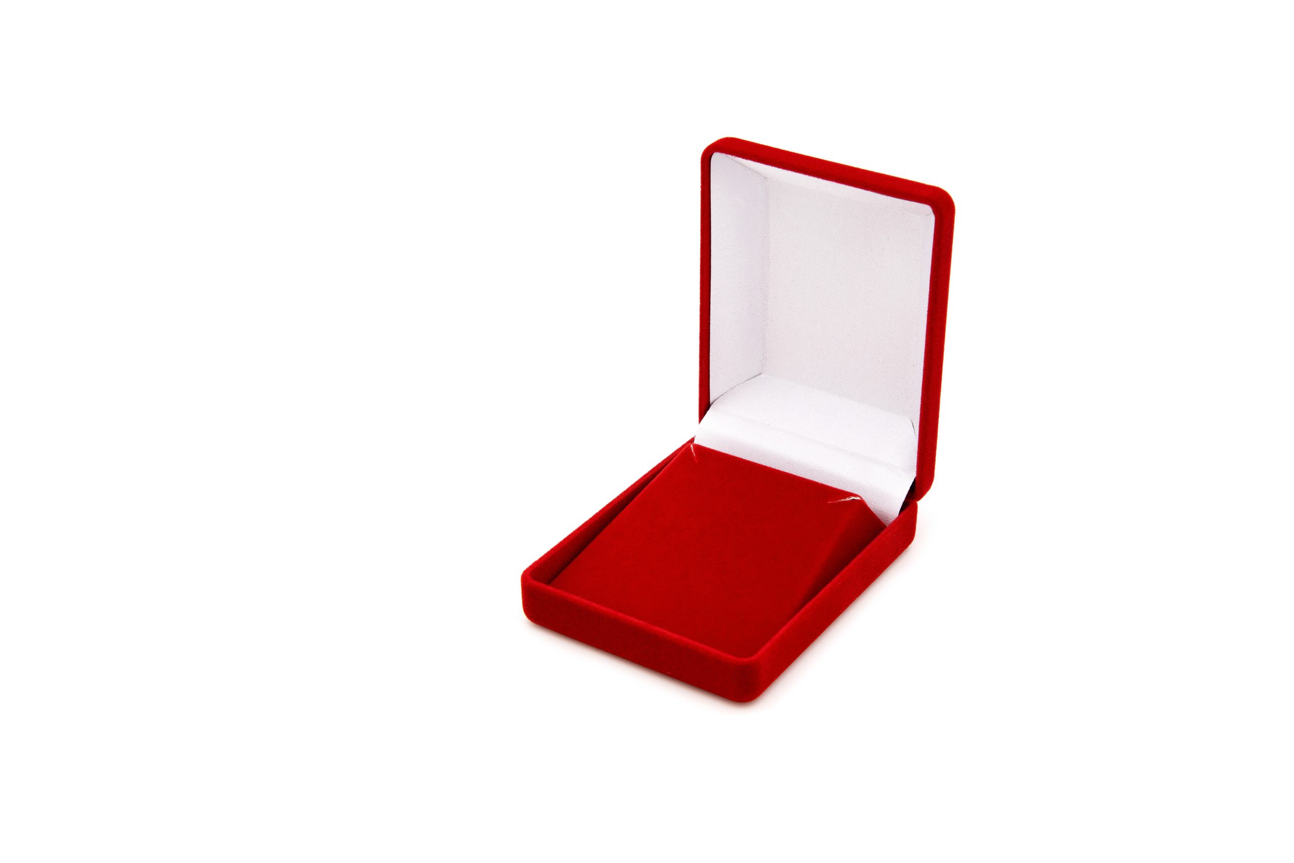 Etui czerwone flokowane na przypinki